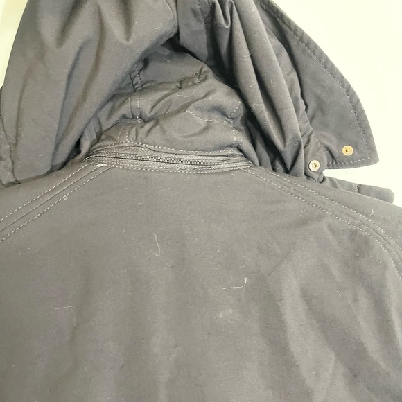 Post Card black Hooded Coat Italian Double Zipper Puffer Jacket Size 4 - Picture 7 of 16